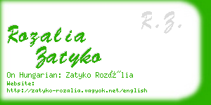 rozalia zatyko business card